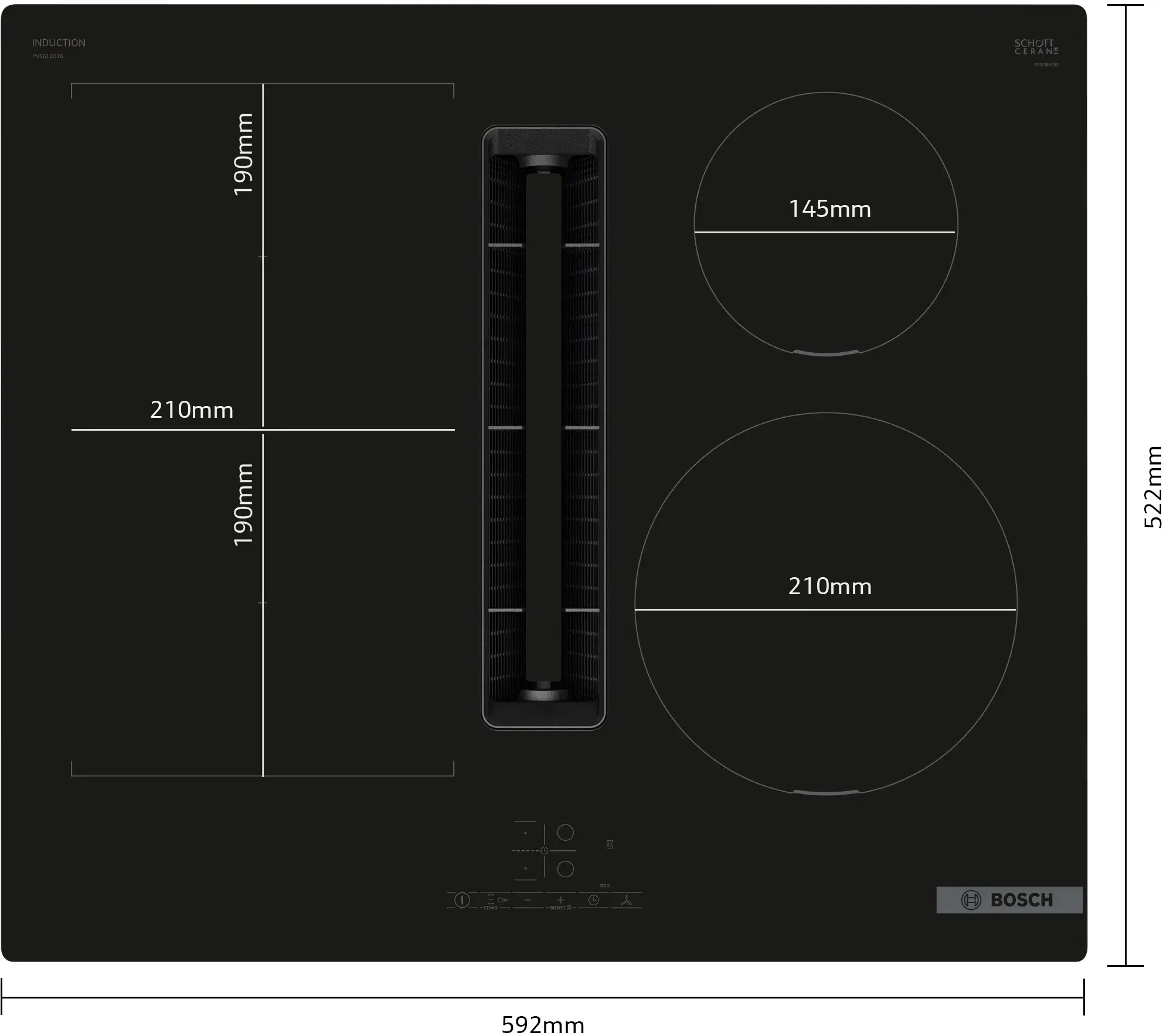 Bosch Series 4 PVS611B16E 60cm Induction Hob With Integrated Ventilation System - Image 4