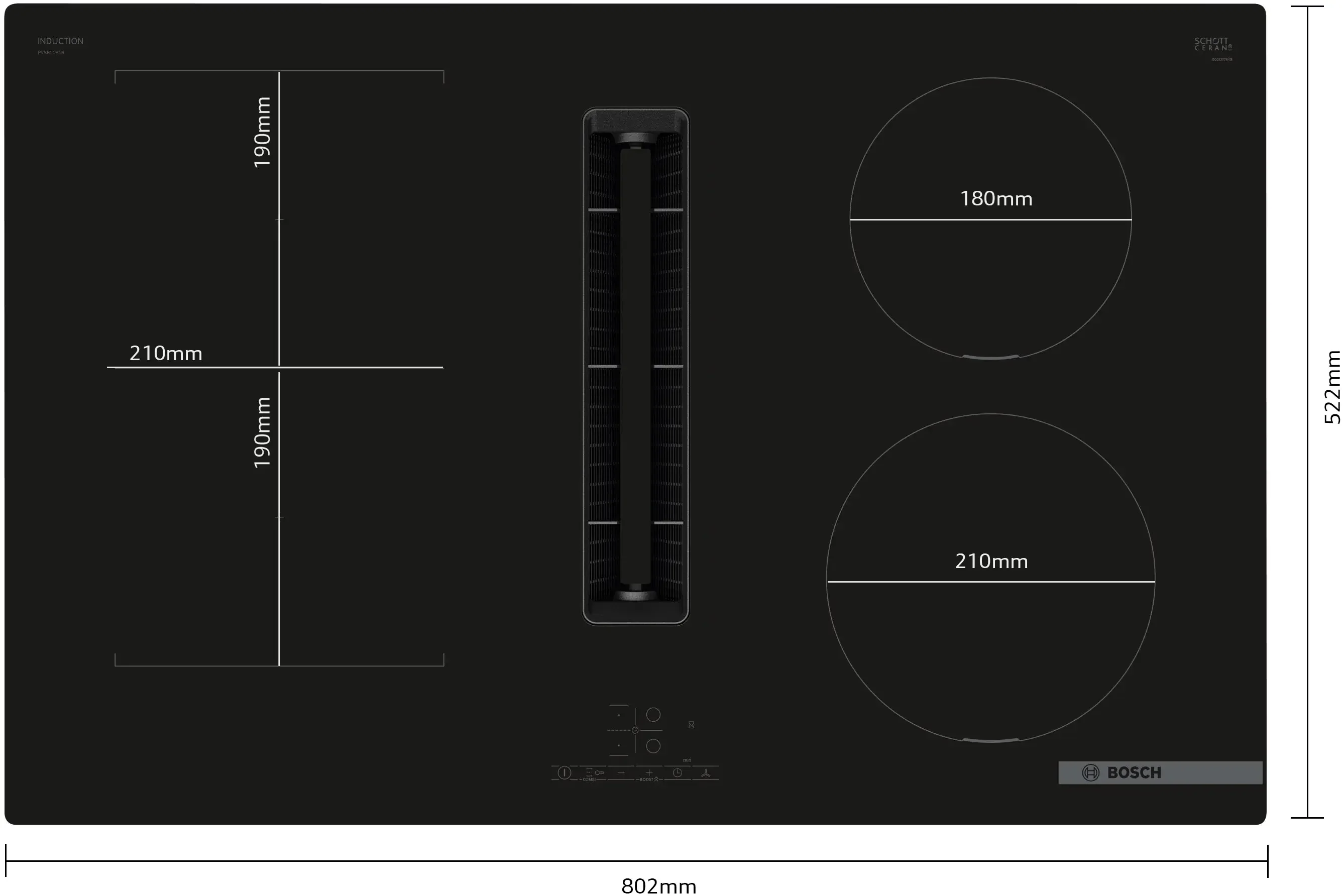 Bosch Series 4 PVS811B16E 80cm Induction Hob With Integrated Ventilation System - Image 4