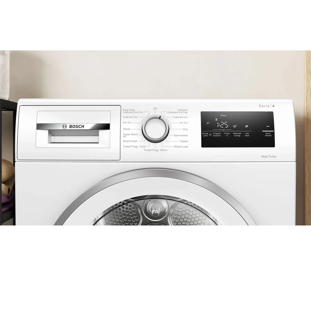 Bosch Series 4 WTH85226GB 8kg Freestanding Heat Pump Tumble Dryer White - A++ Rated - Image 4