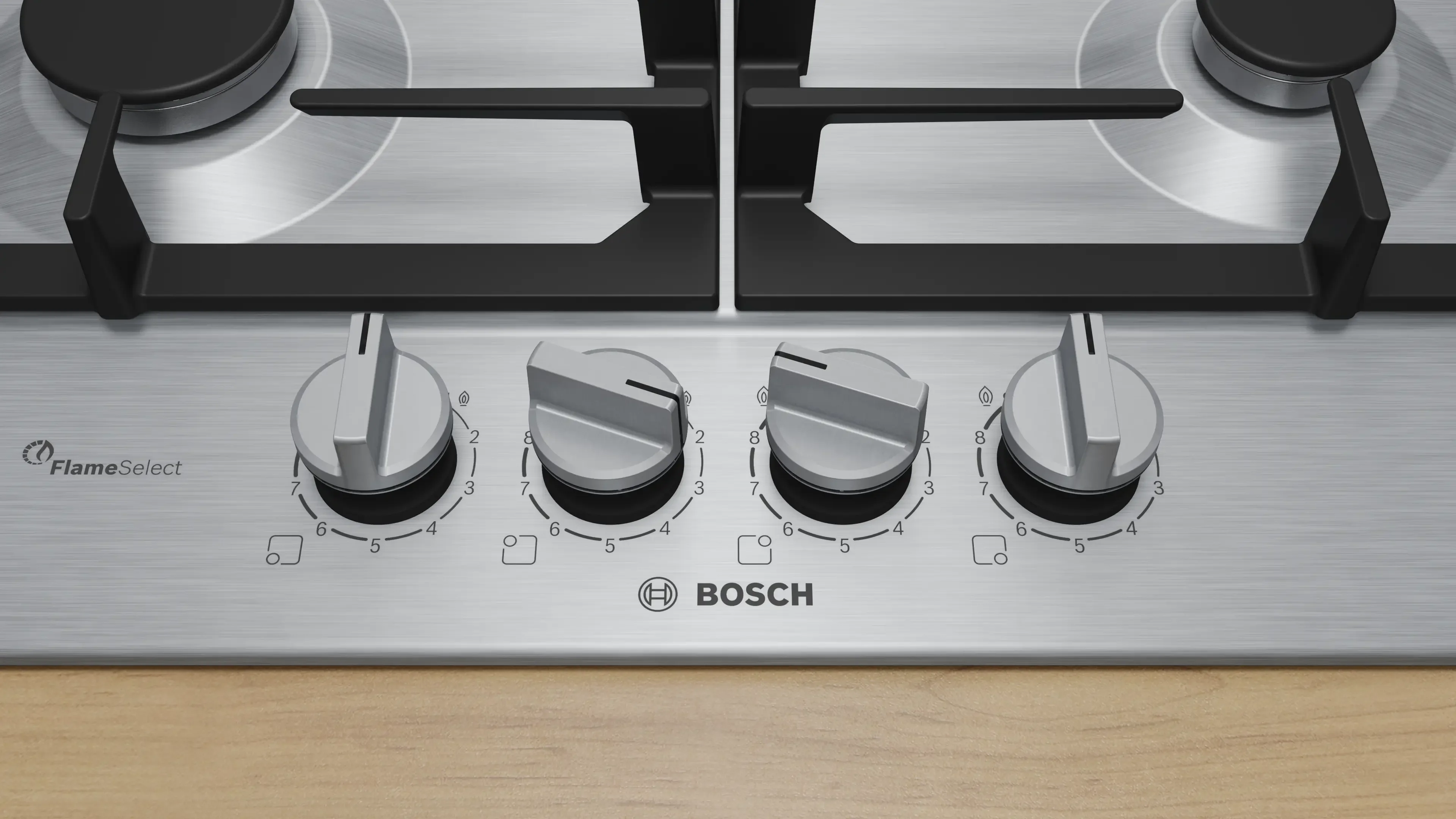 Bosch Series 6 PCP6A5I90 60cm Gas Hob Stainless Steel - Image 2