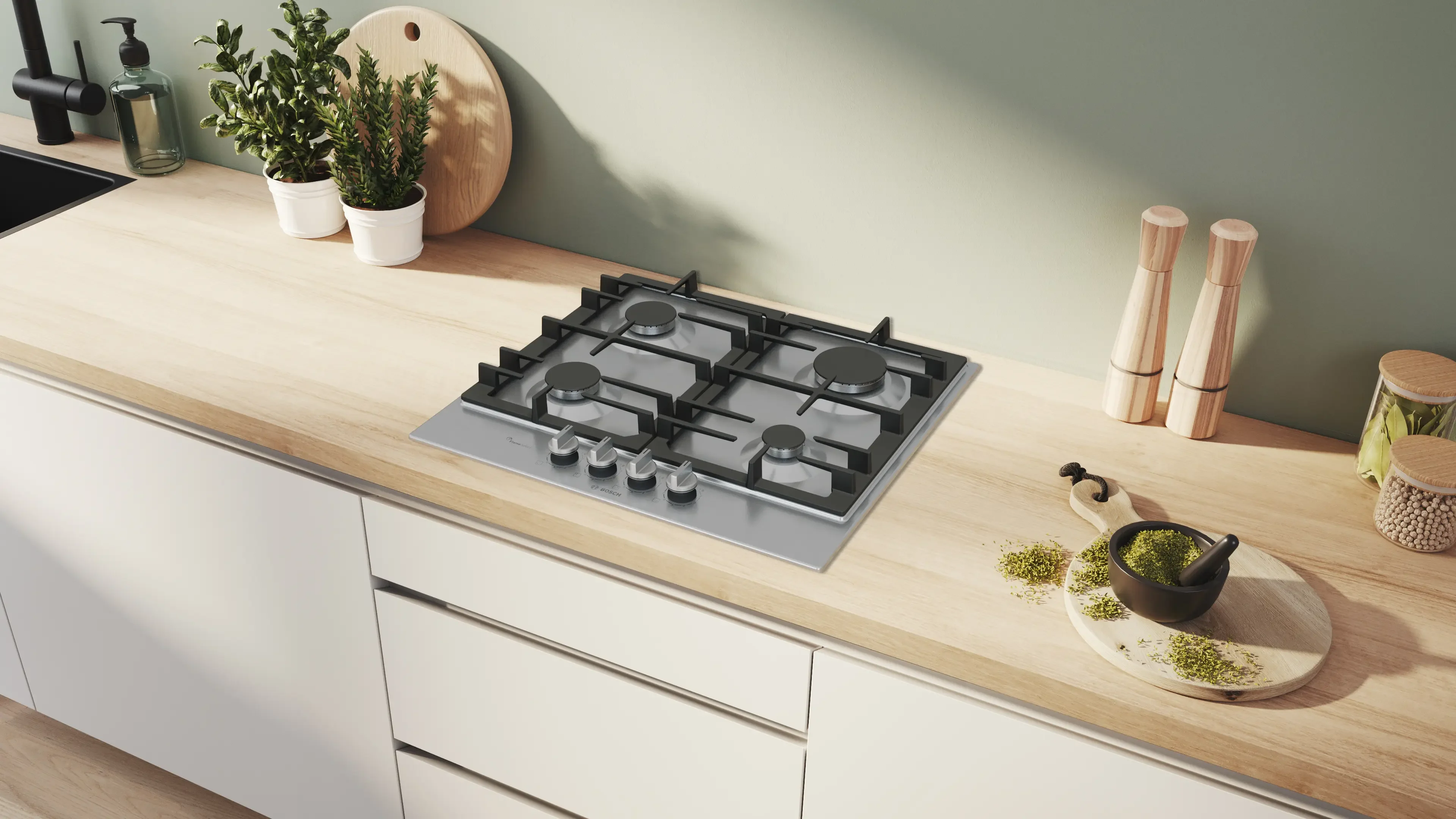 Bosch Series 6 PCP6A5I90 60cm Gas Hob Stainless Steel - Image 4