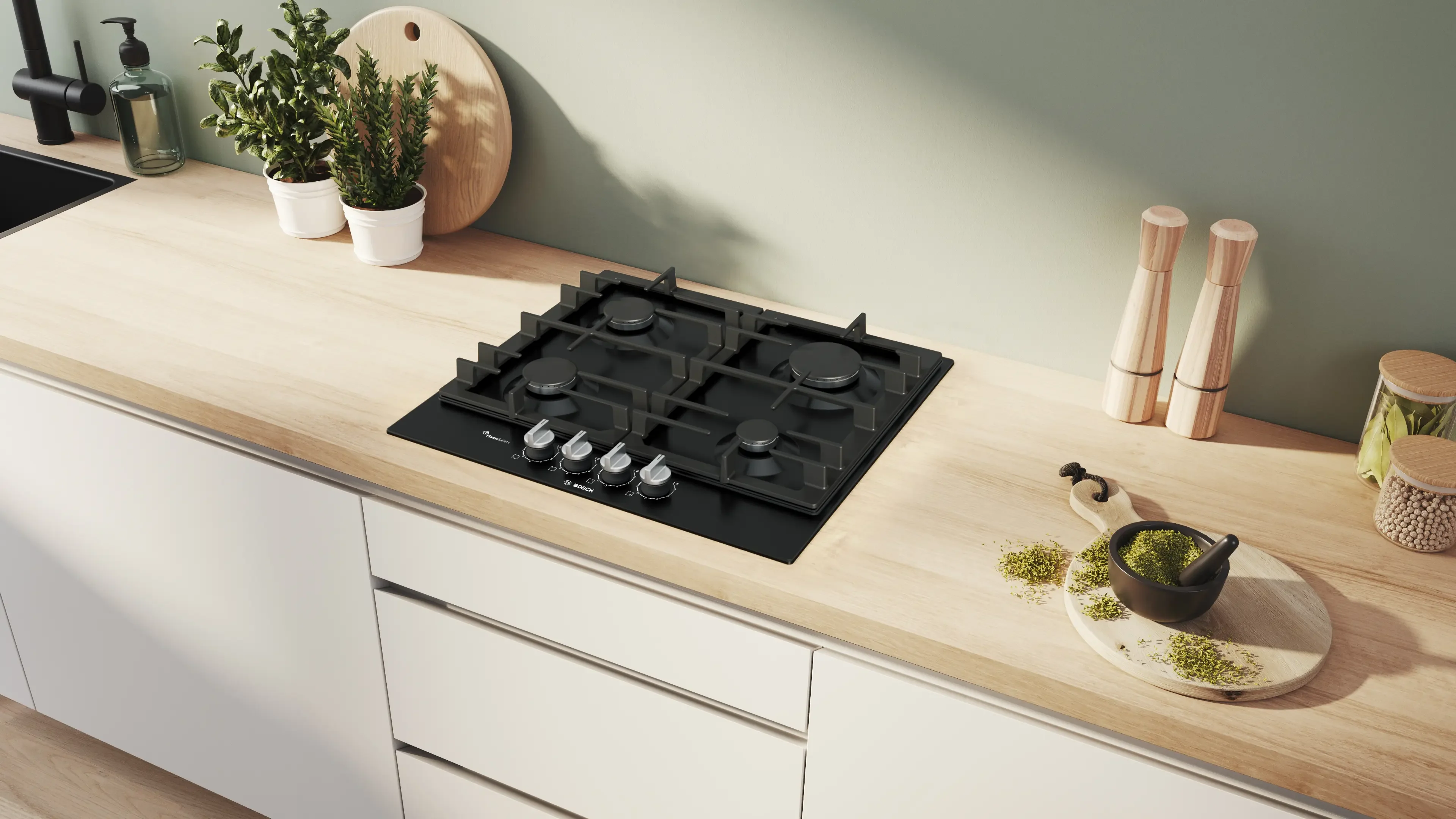 Bosch Series 6 PCP6A6I90 60cm Gas Hob Black - Image 4