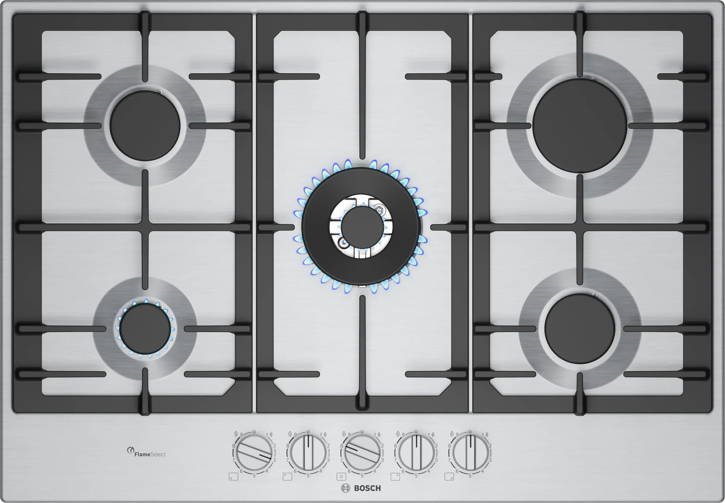 Bosch Series 6 PCQ7A5I90 75cm Gas Hob Stainless Steel