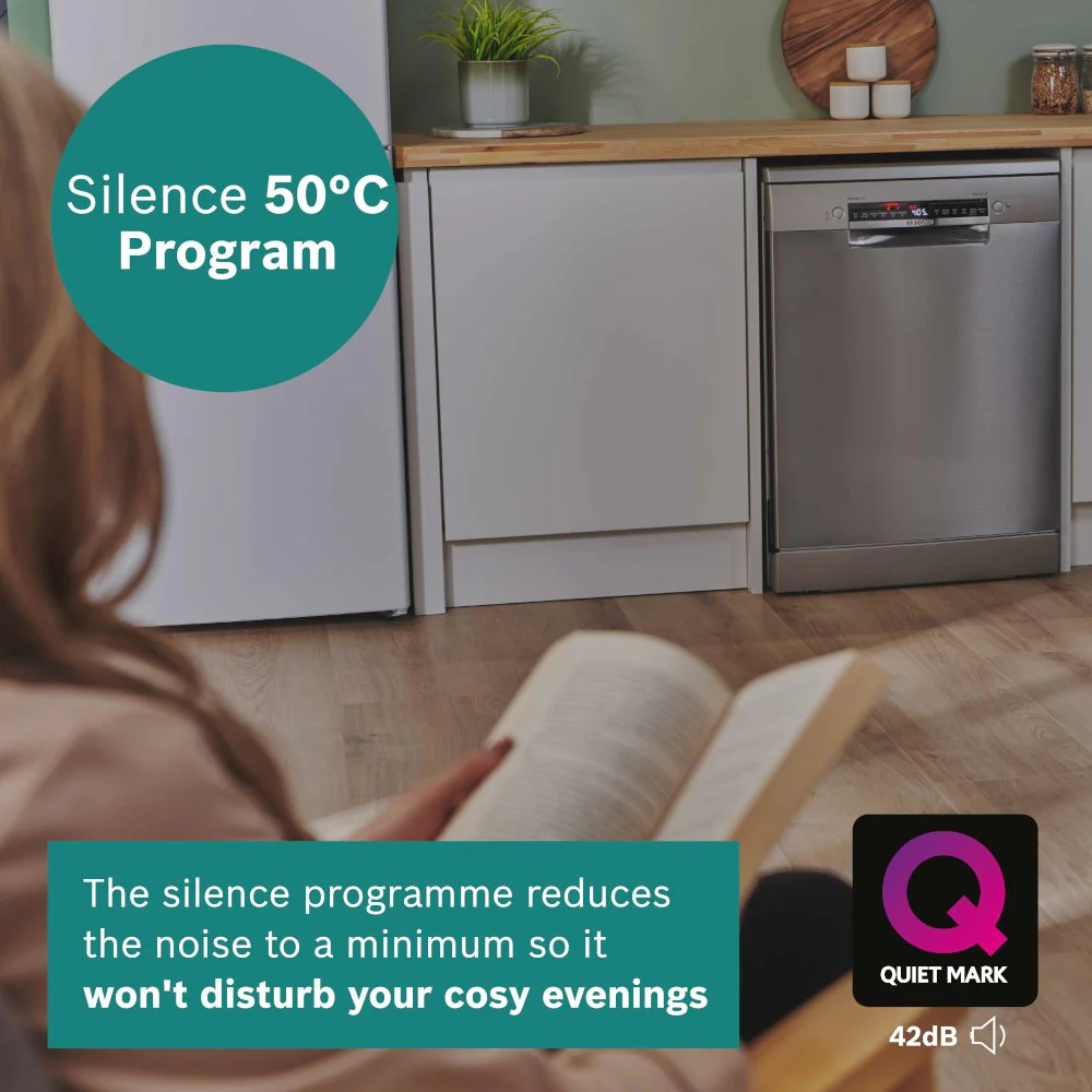 Bosch SMS4EKI06G Series 4 Freestanding 60cm Full Size Dishwasher 13 Place Settings Silver - Image 11