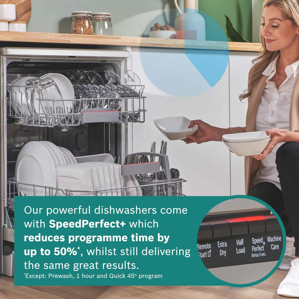 Bosch SMS4EKI06G Series 4 Freestanding 60cm Full Size Dishwasher 13 Place Settings Silver - Image 12