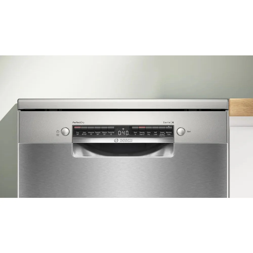 Bosch SMS6ZCI10G Series 6 Freestanding 60cm Full Size Dishwasher with 14 Place Settings Silver Inox - Image 2