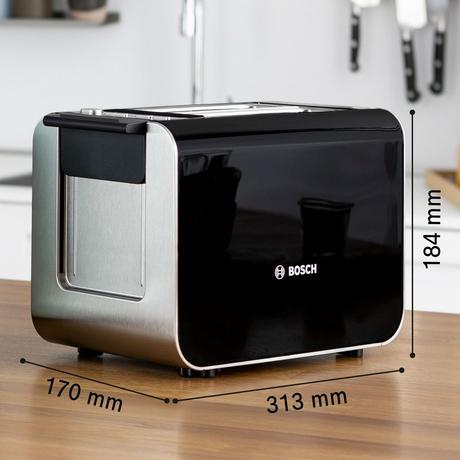 Bosch Styline TAT8613NGB 2 Slice Toaster Black Clearance - Image 2
