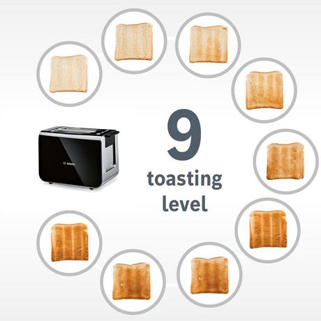 Bosch Styline TAT8613NGB 2 Slice Toaster Black Clearance - Image 5