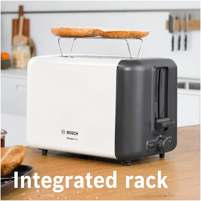 Bosch TAT3P421GB DesignLine 2 Slice Toaster White - Image 4