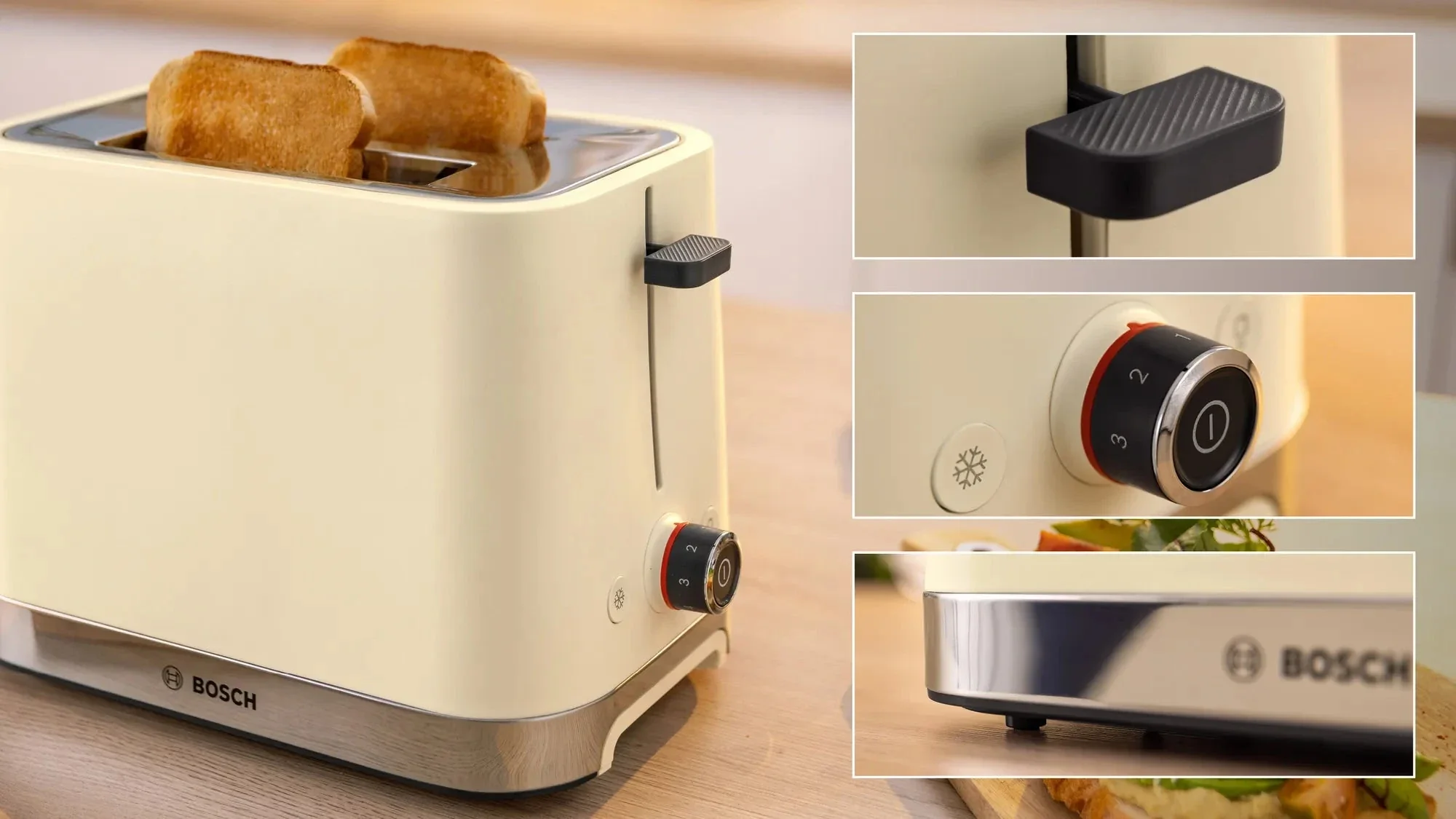 Bosch TAT4M227GB MyMoment 2 Slice Compact Toaster Cream - Image 5