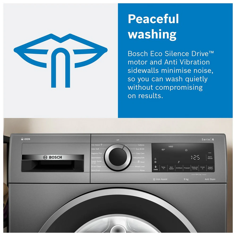Bosch WGG244ZCGB Serie 6 9kg 1400 Spin Washing Machine Graphite - Image 13