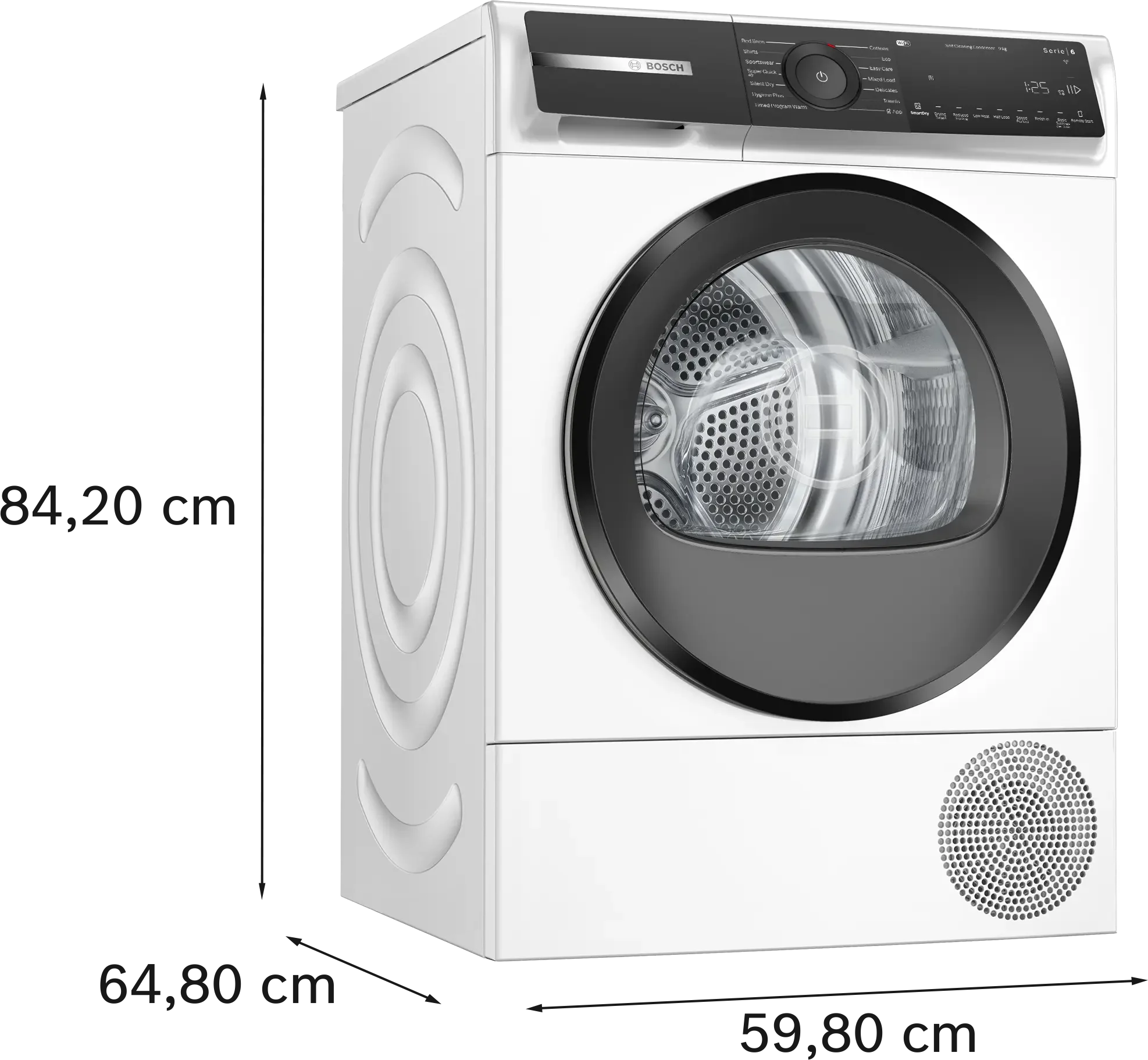 Bosch Series 6 WQH246D9GB Freestanding 9kg Heat Pump Tumble Dryer White - Image 6