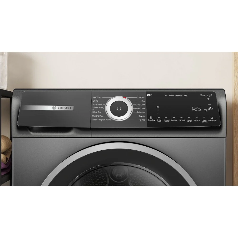 Bosch WQH246DRGB Series 6 Freestanding 9kg Heat Pump Tumble Dryer Grey - A+++ Rated - Image 2