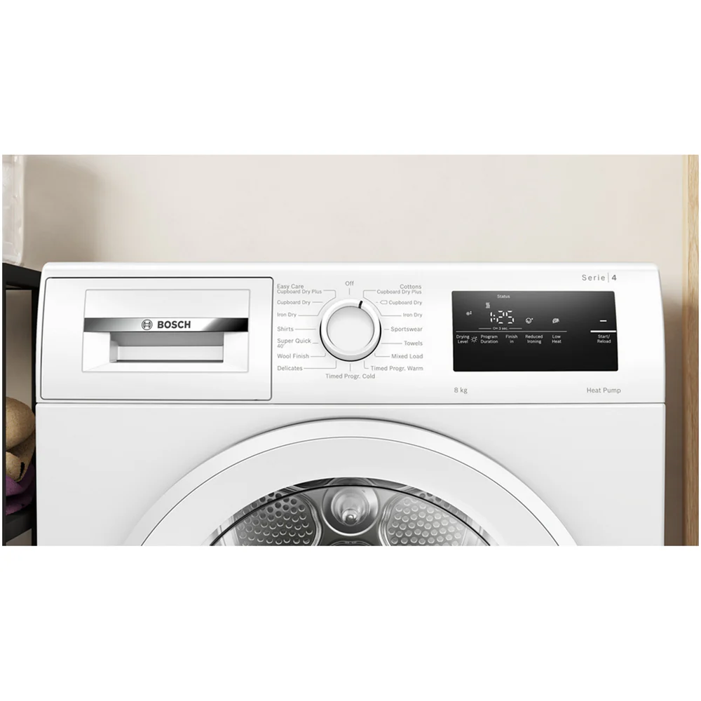 Bosch WTH85225GB Series 4 8kg Heat Pump Tumble Dryer White - Image 2