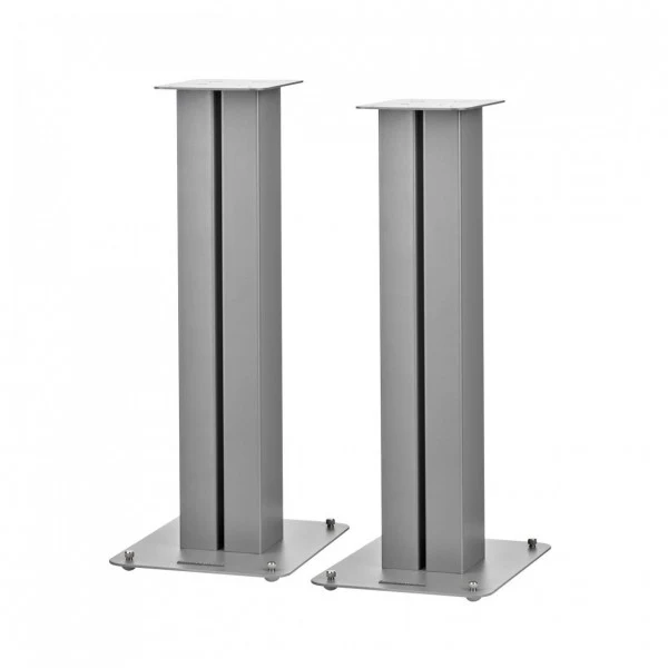 Bowers & Wilkins 606 S3 Bookshelf Speakers Oak with FS-600 S3 Silver Stands - Image 6