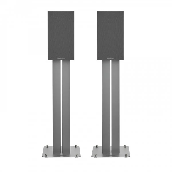 Bowers & Wilkins 607 S3 Bookshelf Speakers Oak with FS-600 S3 Silver Stands - Image 3