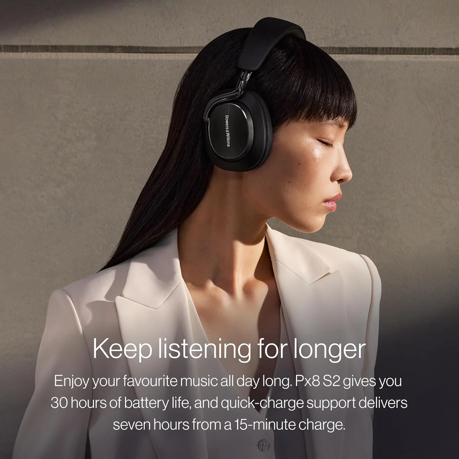 Bowers & Wilkins Px8 S2 Over Ear Noise Cancelling Wireless Headphones - Warm Stone - Image 7
