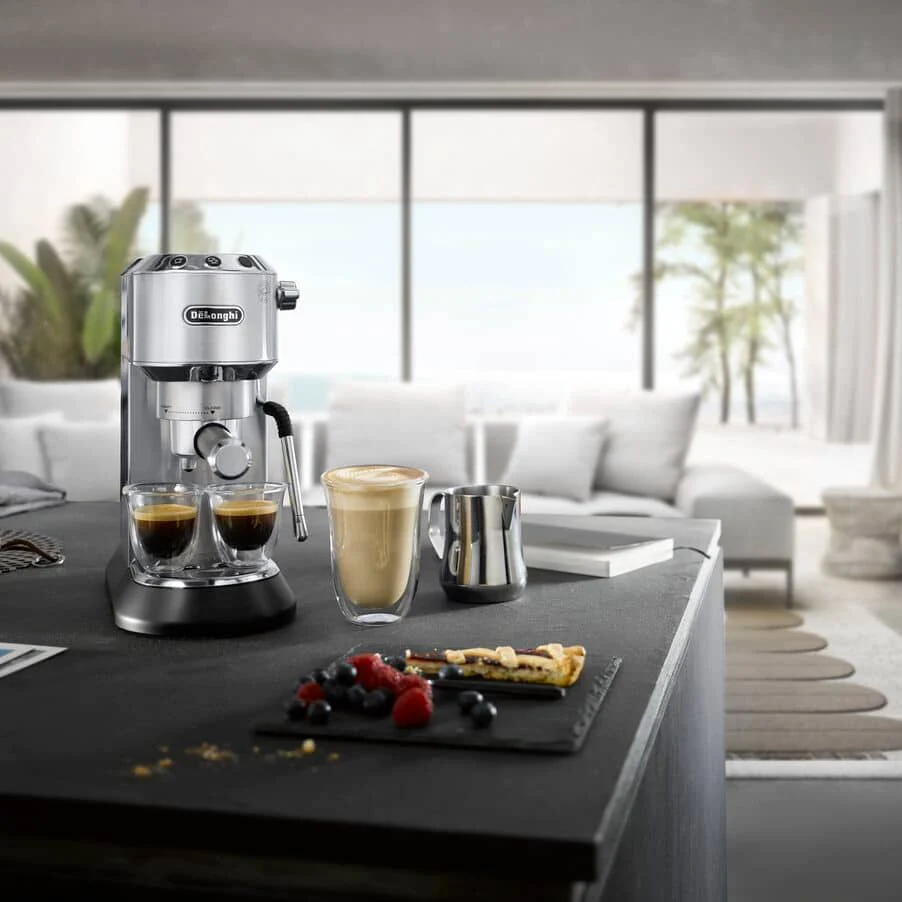 Delonghi EC885.M Dedica Arte Manual Espresso Coffee maker with Milk Frother - Silver - Image 6