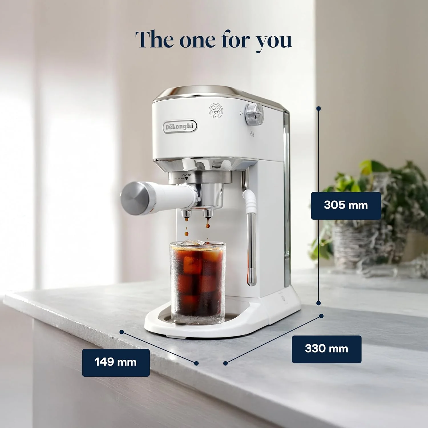 DeLonghi EC890.W Dedica Duo Manual Espresso Coffee Machine with Milk Frother White - Image 2