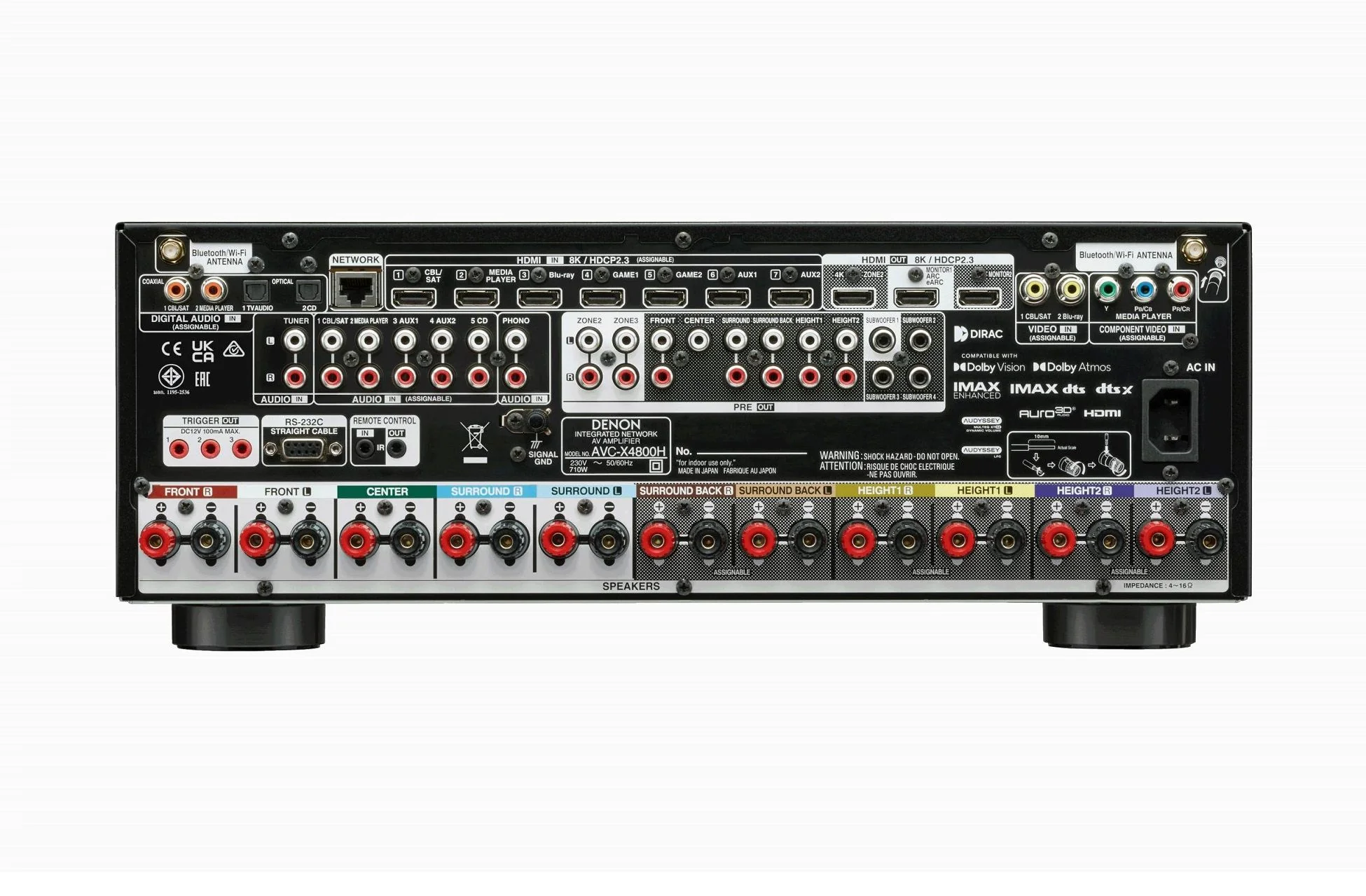 DENON AVC-X4800H 9.4 Channel 8K AV Amplifier - Black - Image 4