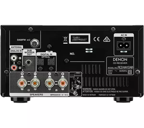 Denon DM41DAB DAB+ Mini HiFi System Black - Image 3