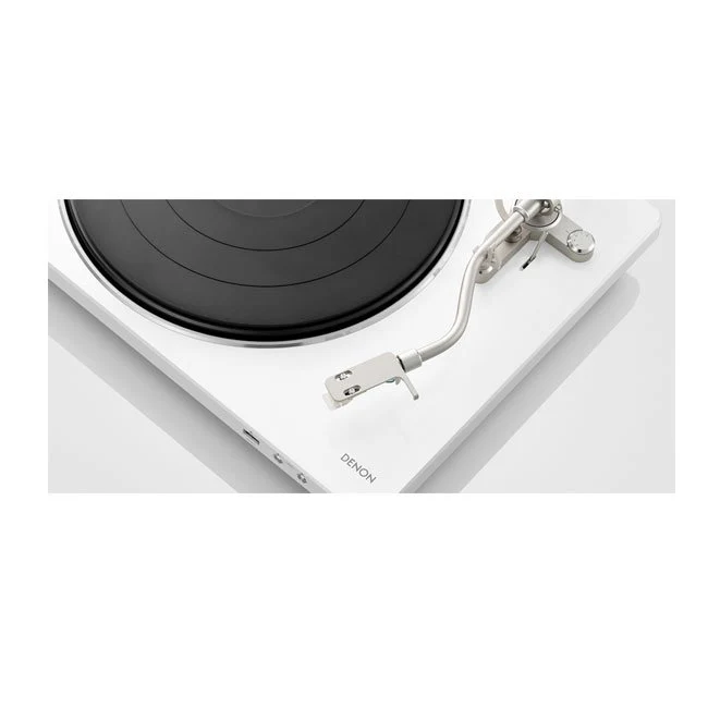 Denon DP450USB Hi-Fi Turntable with original S-Shape tonearm and USB White - Image 4