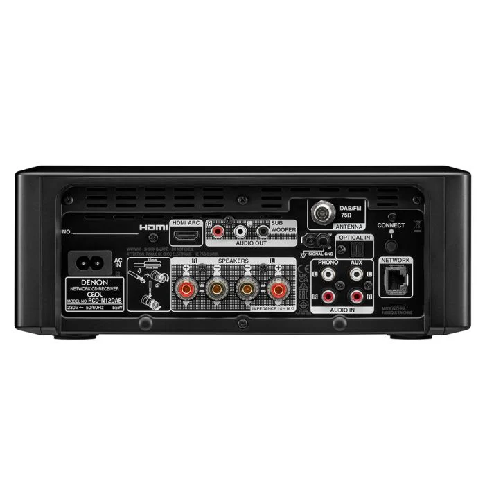 Denon RCD-N12DAB DAB+ All-In-One System Black & Wharfedale Diamond 12.3 Floorstanding Speaker (Pair) Oak Black - Image 2