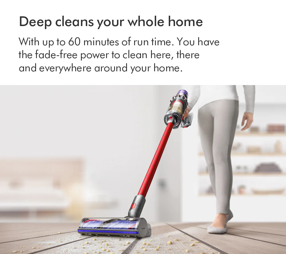 Dyson V11 Extra Cordless Stick Vacuum Cleaner Up To 60 Minutes Run Time Nickel and Red - Image 10