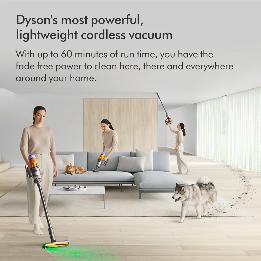 Dyson V12 Detect Slim Absolute Cordless Vacuum Cleaner with Furniture Cleaning Kit - Yellow Nickel - Image 10