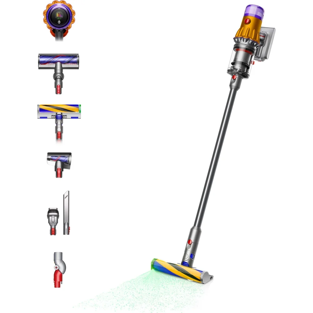Dyson V12 Detect Slim Absolute Cordless Vacuum Cleaner with Furniture Cleaning Kit - Yellow Nickel - Image 2
