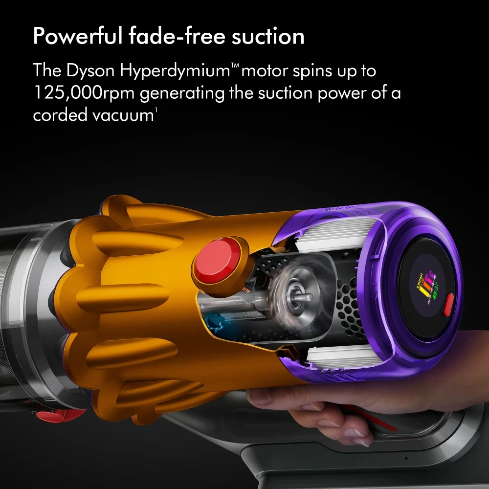 Dyson V12 Detect Slim Absolute Cordless Vacuum Cleaner with Furniture Cleaning Kit - Yellow Nickel - Image 8
