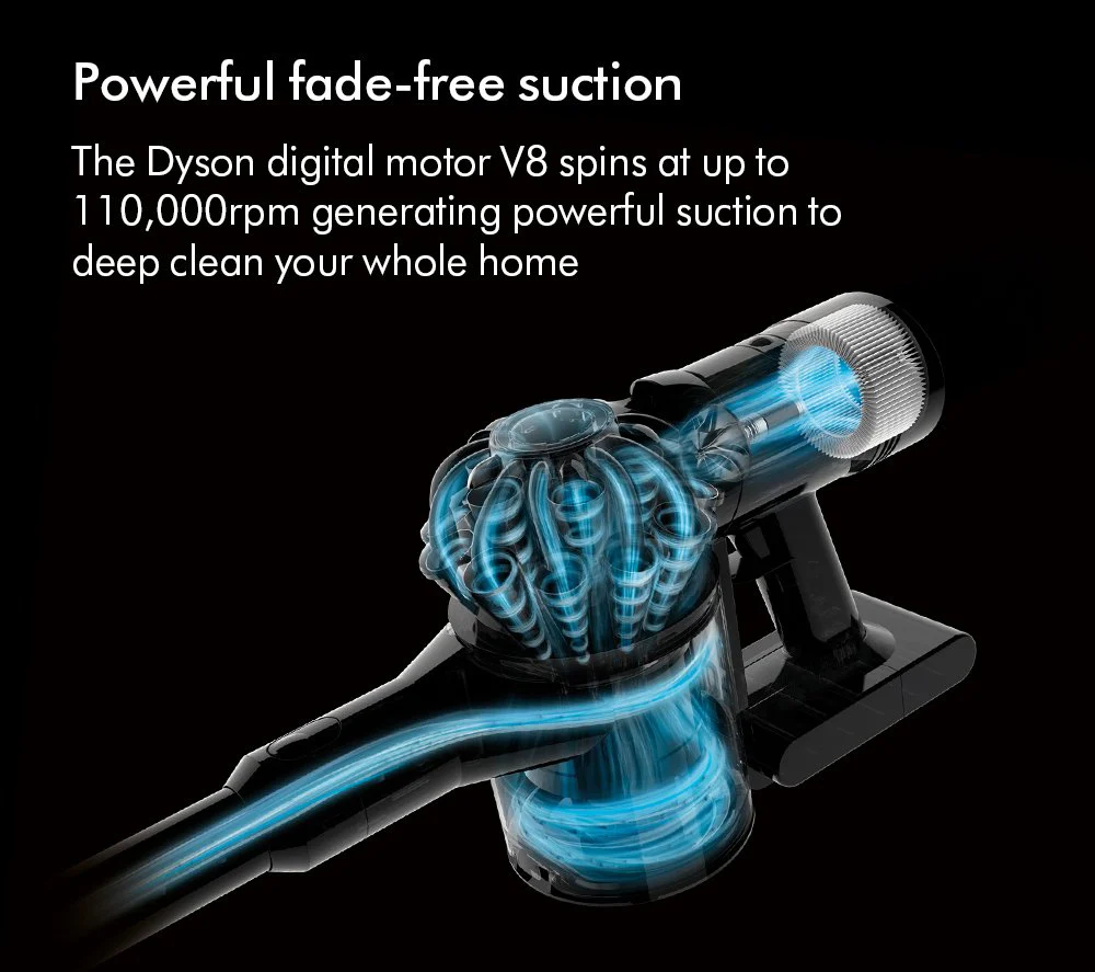 Dyson V8 Advanced Cordless Stick Vacuum Cleaner Up To 40 Minutes Run Time Silver - Image 4