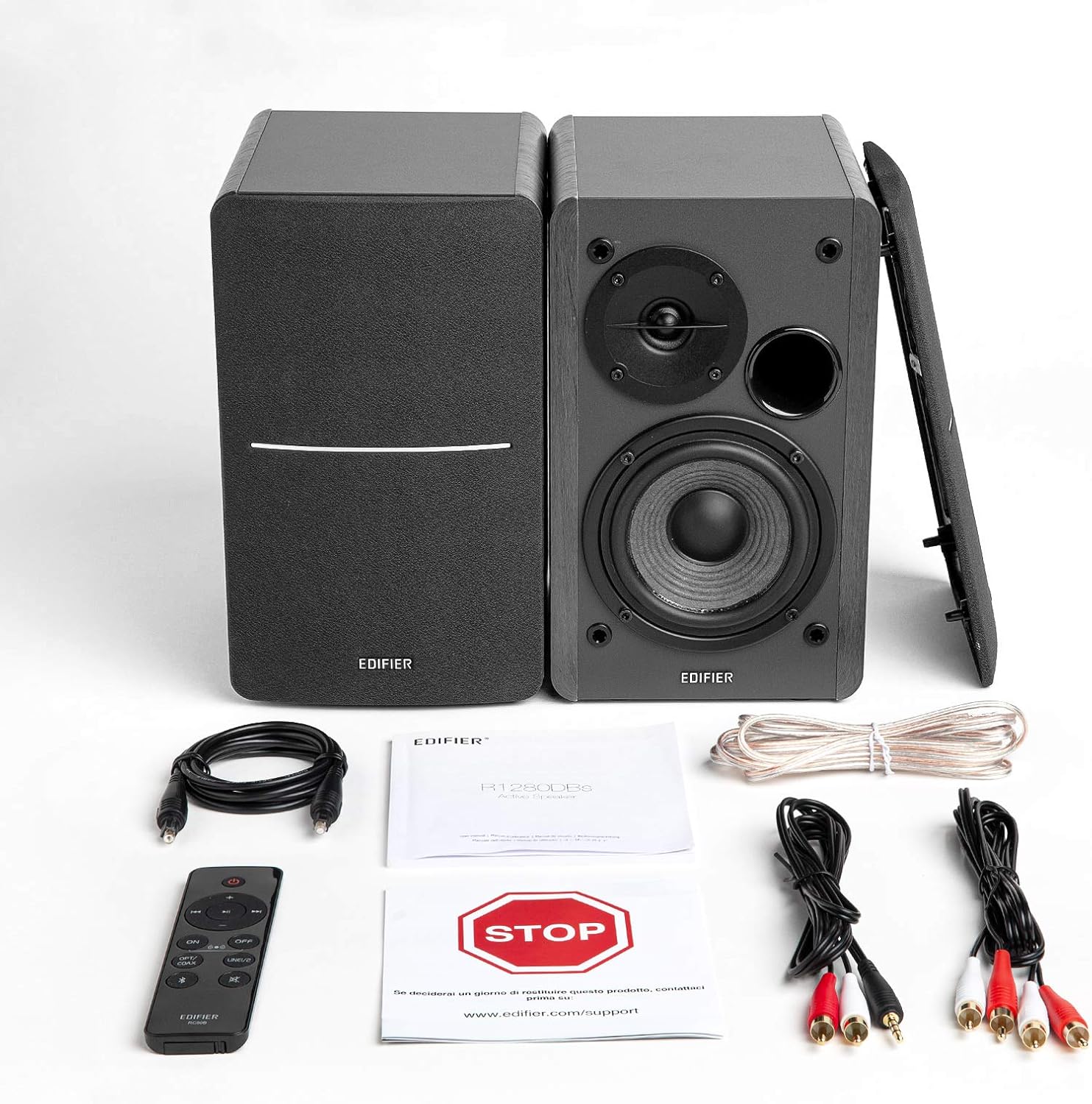 Edifier R1280DBS Active 2.0 BT Bookshelf Speakers Pair with Sub Out - Black - Image 6