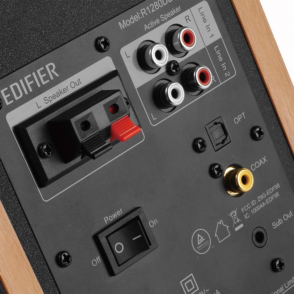 Edifier R1280DBS Active 2.0 BT Bookshelf Speakers Pair with Sub Out - Maple - Image 3