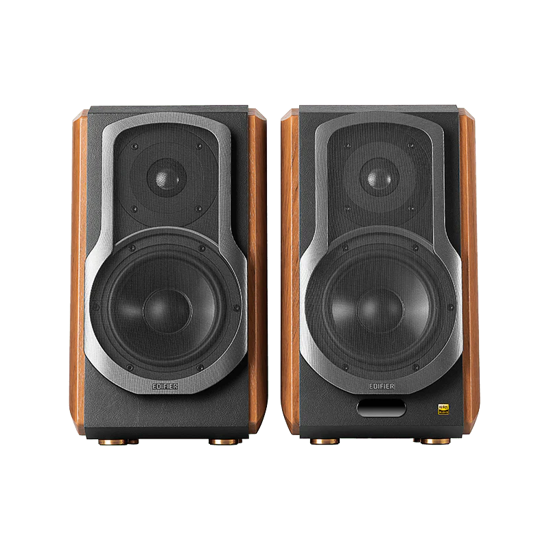 Edifier S1000MKII Active Bluetooth aptX Bookshelf Speakers Brown - Image 2