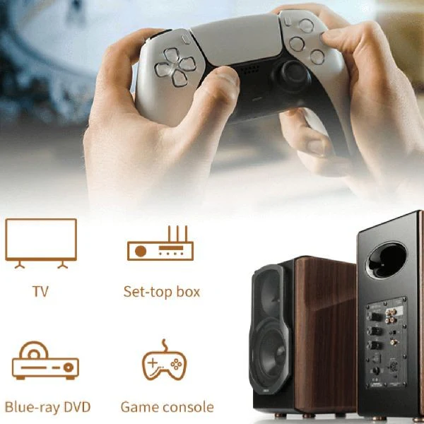 Edifier S2000MKIII Classic Hi-Res Bluetooth 5.0 Active Bookshelf Speakers Brown - Image 10