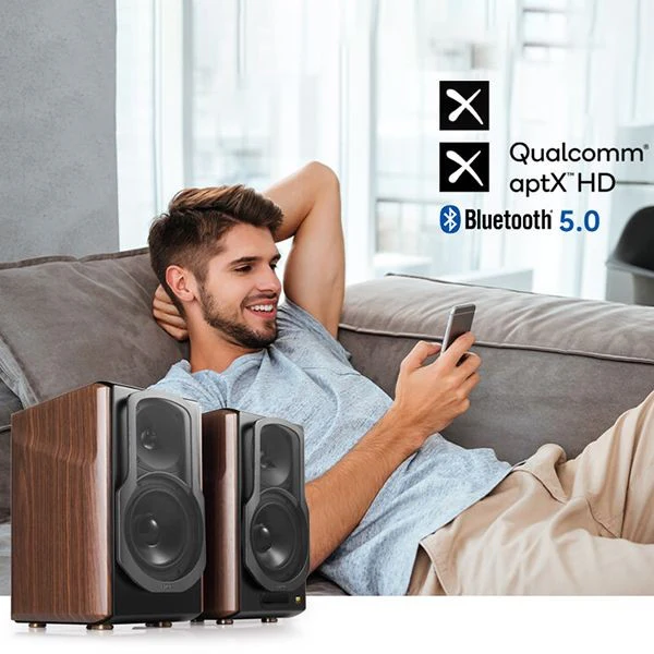 Edifier S2000MKIII Classic Hi-Res Bluetooth 5.0 Active Bookshelf Speakers Brown - Image 7