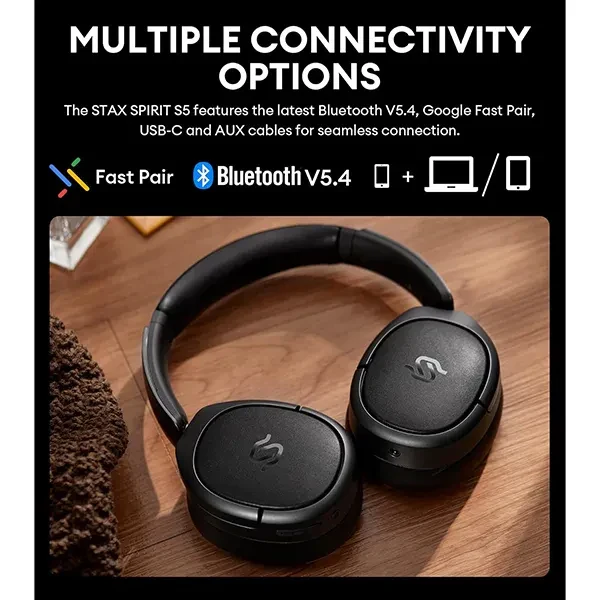 Edifier Stax Spirit S5 Wireless Planar Magnetic Headphone Black - Image 2