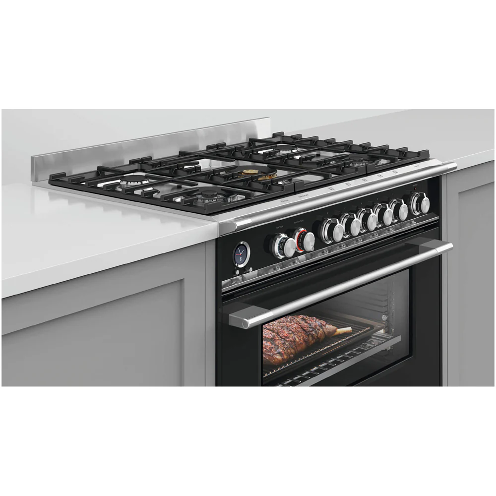 Fisher and Paykel OR90SCG6B1 Series 9 Classic Single Oven Dual Fuel Range Cooker With Pyrolytic Cleaning Black - Image 4