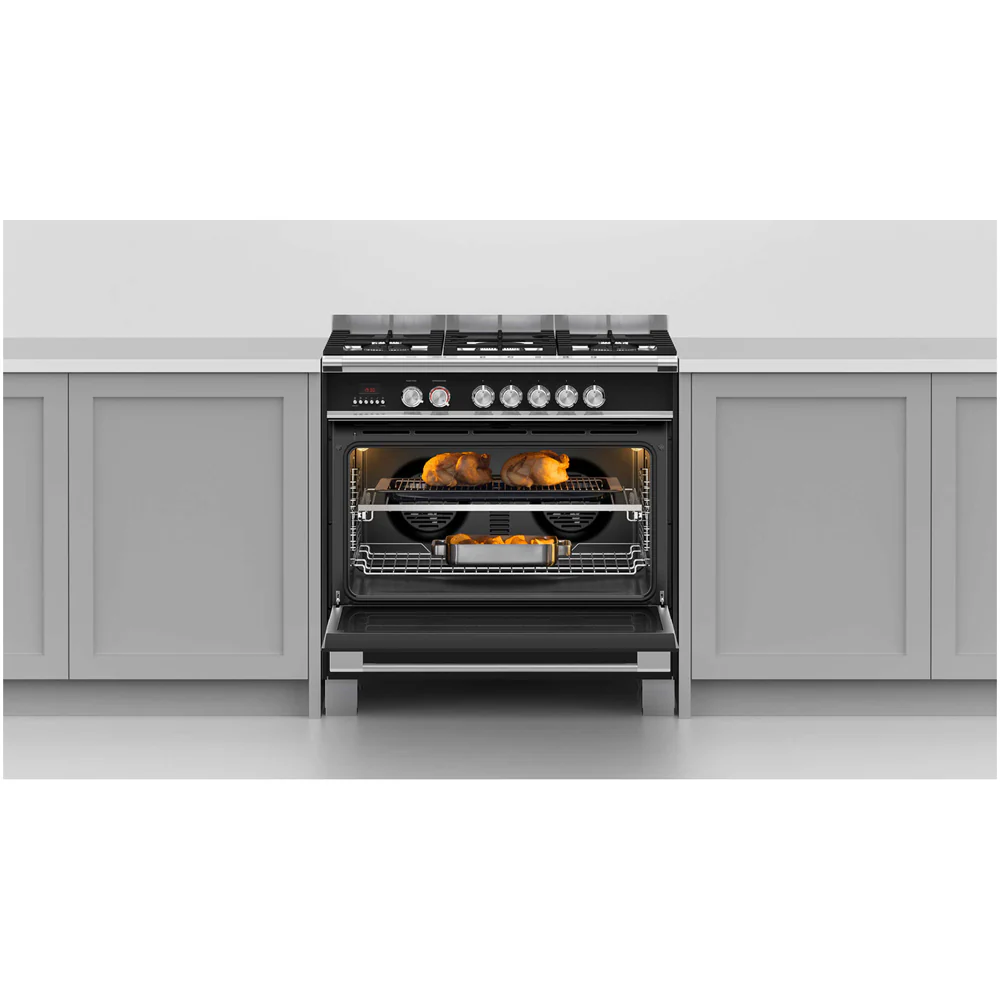 Fisher and Paykel OR90SDG4X1 Series 7 Contemporary Dual Fuel Range Cooker With Gas Hob Stainless Steel - Image 6