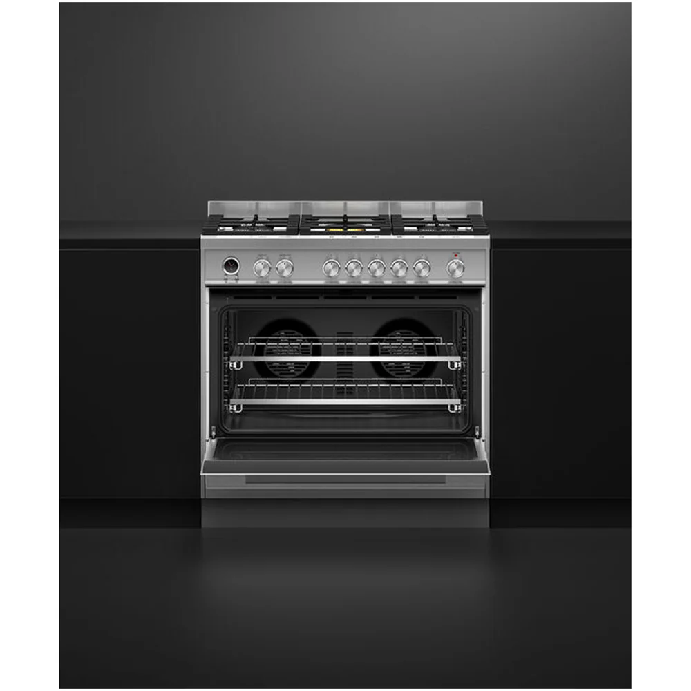 Fisher and Paykel OR90SDG6X1 Series 9 Dual Fuel Range Cooker with Gas Hob and Pyrolytic Cleaning Stainless Steel - Image 5