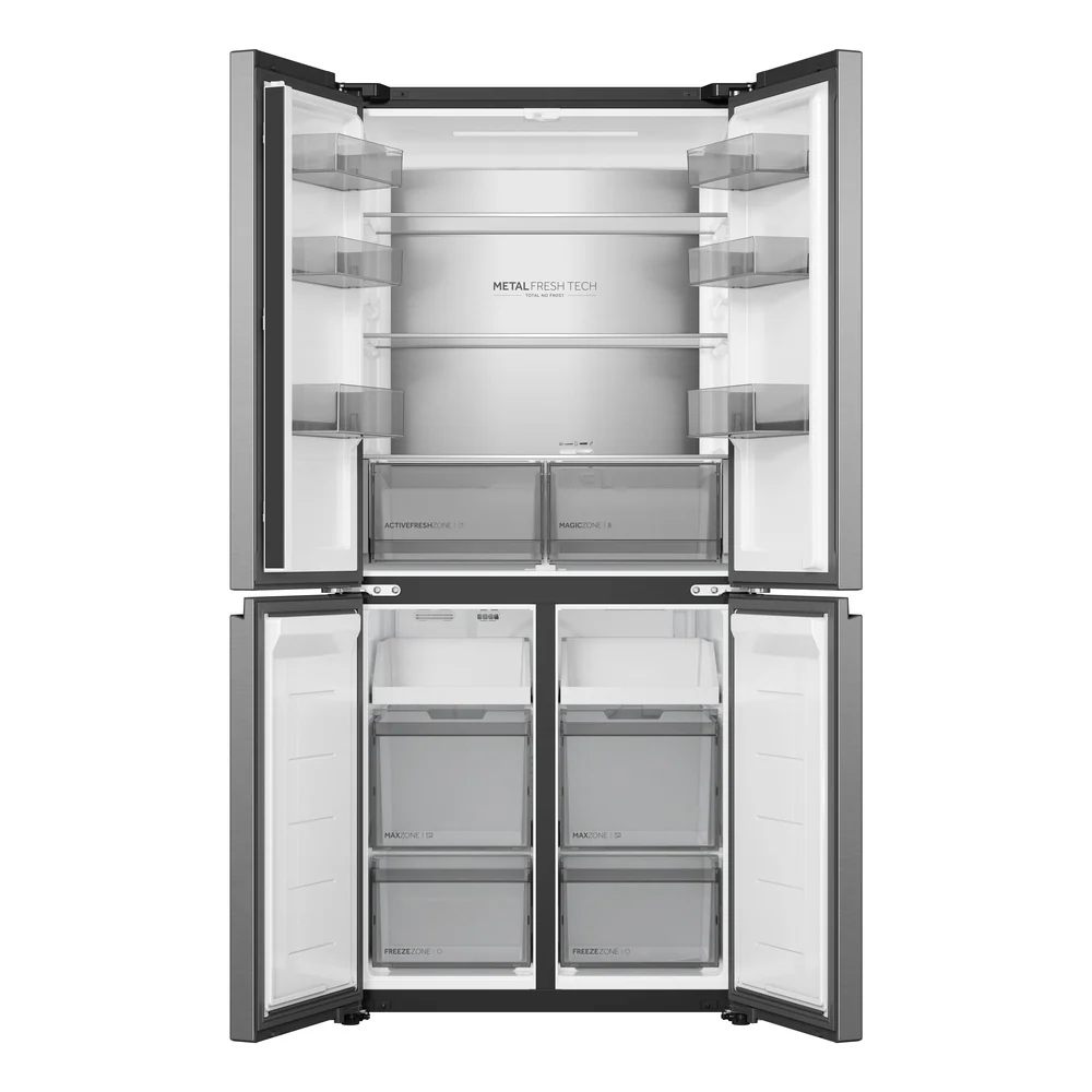 Haier HCR58S18DNMM 60/40 Freestanding Total No Frost American Style Fridge Freezer Inox - Image 2