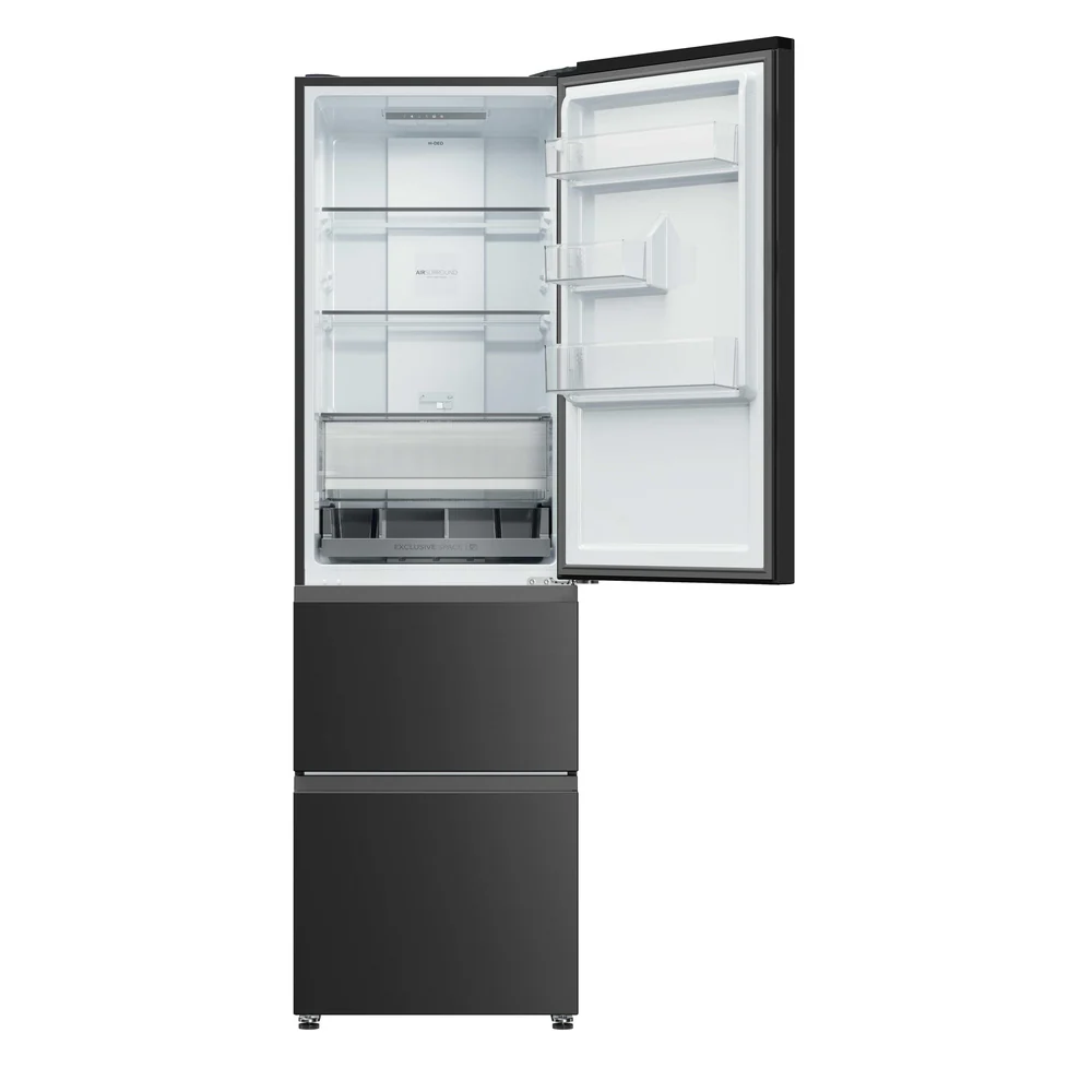 Haier HTR3518ENMTK 3D Series 3 60/40 Fridge Freestanding Frost Free Freezer Black - Image 3