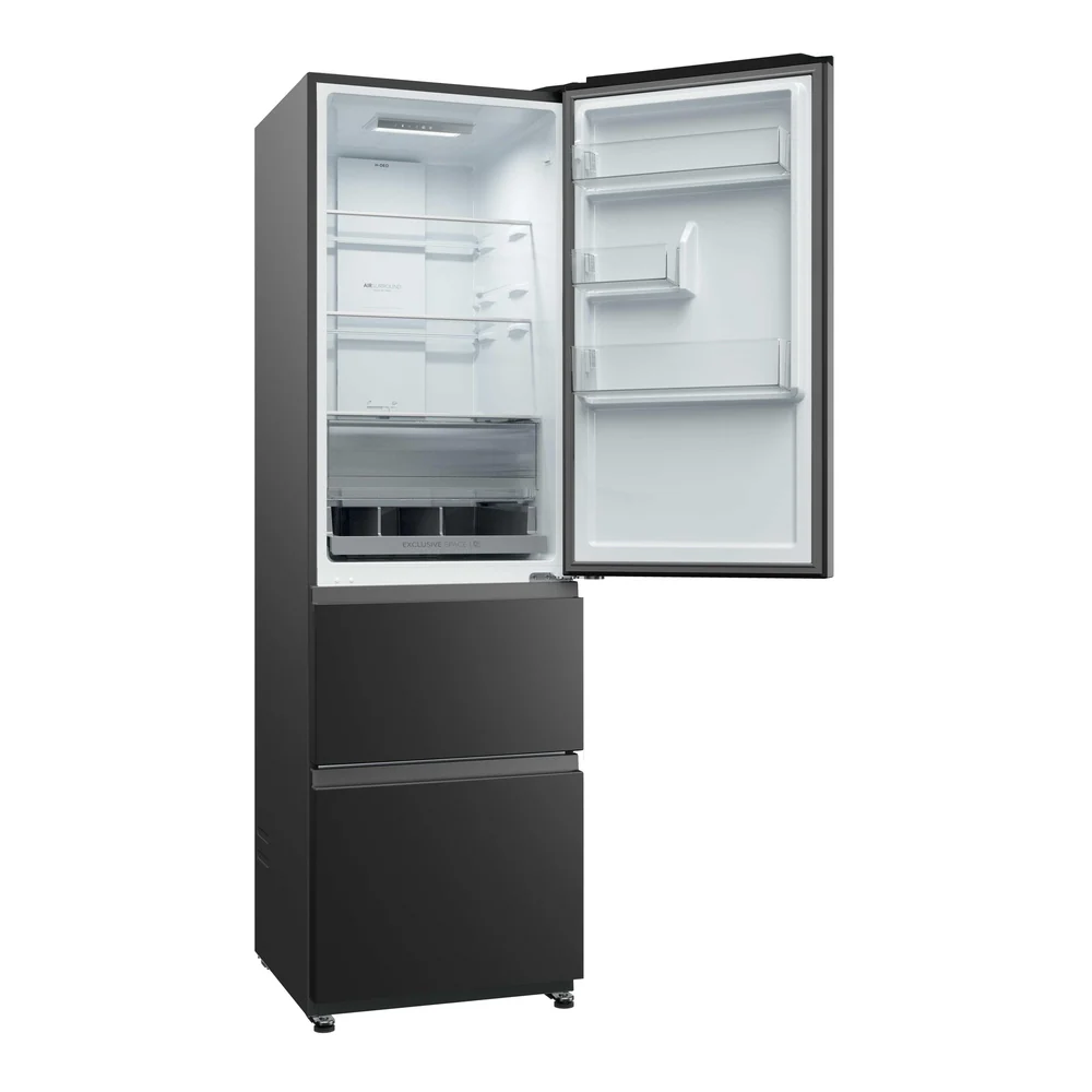 Haier HTR3518ENMTK 3D Series 3 60/40 Fridge Freestanding Frost Free Freezer Black - Image 6