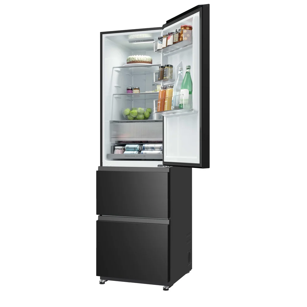 Haier HTR3518ENMTK 3D Series 3 60/40 Fridge Freestanding Frost Free Freezer Black - Image 8