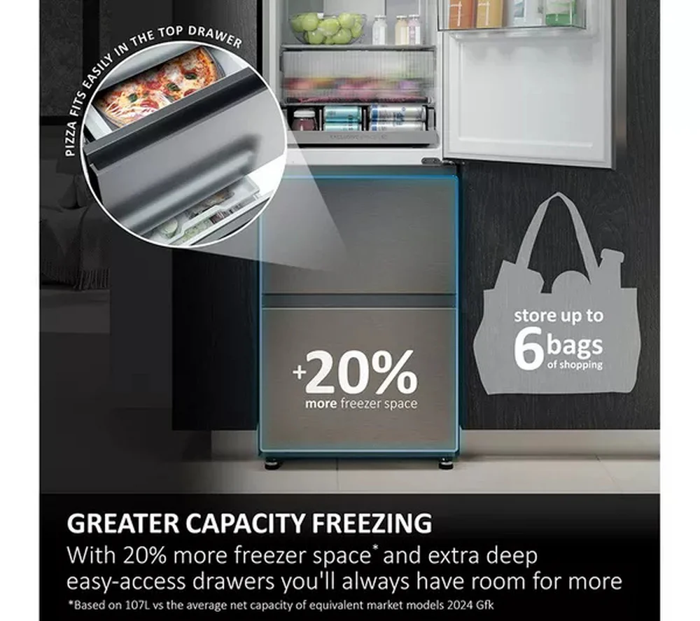 Haier HTR3518ENMWK 3D Series-3 60/40 Freestanding Total No Frost Fridge Freezer White - Image 11