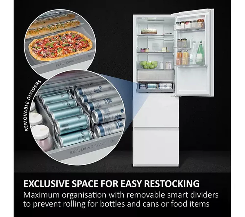 Haier HTR3518ENMWK 3D Series-3 60/40 Freestanding Total No Frost Fridge Freezer White - Image 12