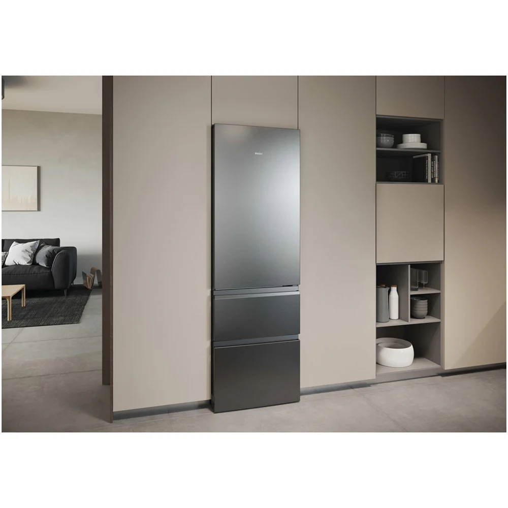 Haier HTR3618DNMM 60/40 Freestanding Total No Frost Fridge Freezer Inox - Image 4