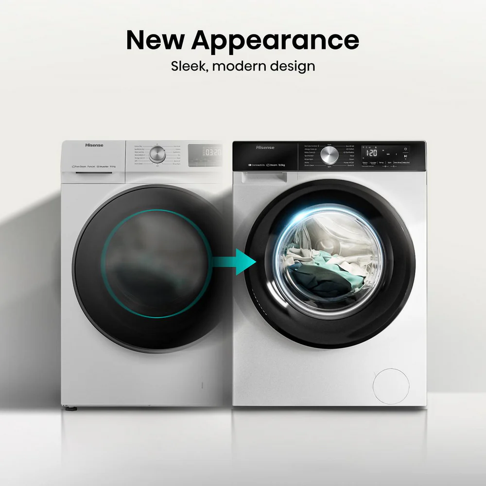 Hisense 3S Series WF3S1043BW3 WiFi-Enabled 10.5kg 1400 Spin Freestanding Washing Machine White - Image 9