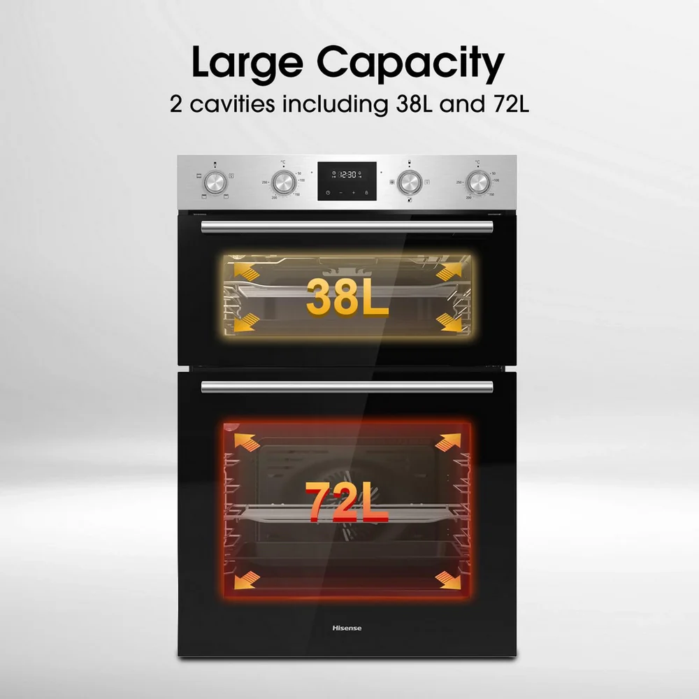 Hisense BID99222CXUK Built In Electric Double Oven Stainless Steel - A Rated - Image 2